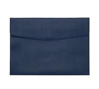 PATIKIL PU Leather A4 File Folder, Document Holder Filing Organizer Portfolio Envelope Folder Case with Snap Closure for Letter Receipt Style 2, Navy Blue