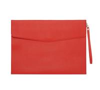 PATIKIL PU Leather A4 File Folder, Document Holder Filing Organizer Portfolio Envelope Folder Case with Snap Closure for Letter Receipt Style 3, Red