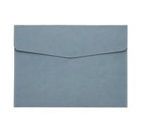 PATIKIL PU Leather A4 File Folder, Document Holder Filing Organizer Portfolio Envelope Folder Case with Snap Closure for Letter Receipt Style 4, Blue