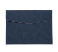 PATIKIL PU Leather A4 File Folder, Document Holder Filing Organizer Portfolio Envelope Folder Case with Snap Closure for Letter Receipt, Blue