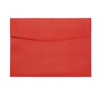 PATIKIL PU Leather A4 File Folder, Document Holder Filing Organizer Portfolio Envelope Folder Case with Snap Closure for Letter Receipt Style 2, Red