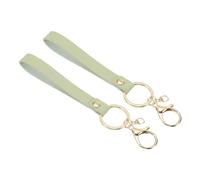 PATIKIL PU Leather Keychain, 2 Pack Key Holder Keyring with Metal Key Ring Anti Lost Lobster Clasp for Men Women,Green