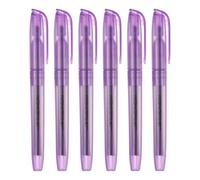 PATIKIL Purple Highlighter, 6 Pack High Lighters No Bleeds Highliters Pens Neon Clear View Bright Quick Dry Pocket Marker Pen Sticks Chisel Tip Cute for Books Office Adults, Transparent