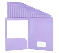 PATIKIL Purple Plastic Folders with Pockets, 36 Pack Plastic Pocket Folders Two Pocket Letter Size Heavy Duty for Office Business Card Holder, 9.3x11.4 inch
