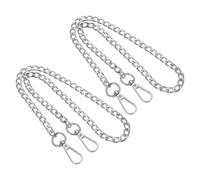 PATIKIL Purse Chain Strap 24", 2 Pack Iron Flat Chain Strap Alloy Handles Bag Strap Replacement Purse Extender for Handbags Crossbody Bag, Silver