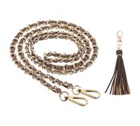 PATIKIL Purse Chain Strap, 47 Inch Leather Chain Purse Strap Replacement with Tassel for Crossbody Bag Handbag Woman, Coffee/Gold