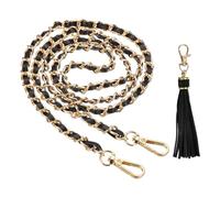 PATIKIL Purse Chain Strap, 47 Inch Leather Chain Strap with Tassel for Crossbody Bag Handbag, Black/Gold