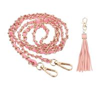 PATIKIL Purse Chain Strap, 47 Inch Leather Chain Straps Purse Strap Replacement with Tassel for Crossbody Bag Handbag Woman, Pink/Gold
