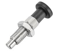 PATIKIL Push Fit Ball Nose Spring Plunger, M12x1.75 Spring Return Knob Plunger 304 Stainless Steel Retractable Coarse Thread Index Plunger for Industrial Equipment