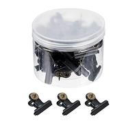 PATIKIL Push Pin Clips, 30 Pack Metal Thumb Tacks with Clip for Office Artwork Cork Board, Black