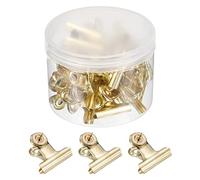 PATIKIL Push Pin Clips, 30 Pack Metal Thumb Tacks with Clip for Office Artwork Cork Board, Gold