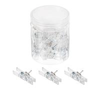 PATIKIL Push Pin Clips, 30 Pack Mini Transparent Thumb Tacks Decorative Craft Paper Clip for Artwork Cork Board, Clear