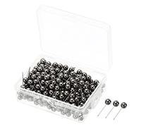 PATIKIL Push Pins, 300 Pack Round Head Map Tacks Thumb Steel Point for World Maps Cork Boards, Black Gold