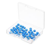 PATIKIL Push Pins 6x17mm, 50pcs Polypropylene Round Head Metal Point Decorative Thumbtacks Cork Boards Maps Picture Hanging with Storage Box for Home Office Use, Sky Blue
