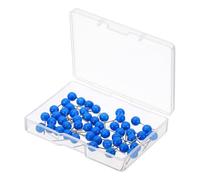 PATIKIL Push Pins 6x17mm, 50pcs Polypropylene Round Head Metal Point Decorative Thumbtacks Cork Boards Maps Picture Hanging with Storage Box for Home Office Use, Navy Blue