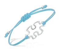 PATIKIL Puzzle String Bracelet, Adjustable Handmade Braided Cords Rope Bracelet with Pendant for Friendship DIY Craft Jewelry Decoration, Light Blue