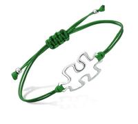 PATIKIL Puzzle String Bracelet, Adjustable Handmade Braided Cords Rope Bracelet with Pendant for Friendship DIY Craft Jewelry Decoration, Green