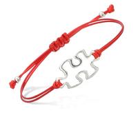 PATIKIL Puzzle String Bracelet, Adjustable Handmade Braided Cords Rope Bracelet with Pendant for Friendship DIY Craft Jewelry Decoration, Red