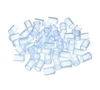 PATIKIL PVC End Caps, 50 Pack 6.5mm IDx9mm OD Bottom Round Bolt Cover Feet Caps Protector for Sink Rack Furniture Screw Tube Rod Hook Thread, Clear