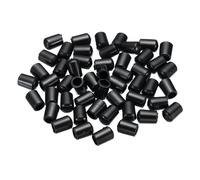PATIKIL PVC End Caps, 50 Pack 6mm IDx9mm OD Bottom Round Bolt Cover Feet Caps Protector for Sink Rack Furniture Screw Tube Rod Hook Thread, Black