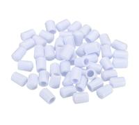 PATIKIL PVC End Caps, 50 Pack 6mm IDx9mm OD Bottom Round Bolt Cover Feet Caps Protector for Sink Rack Furniture Screw Tube Rod Hook Thread, White