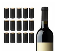 PATIKIL PVC Heat Shrink Cap 30x60mm, 60 Pcs Bottle Sealer Wine Shrink Wrap Caps for Wine Cellars Home Use Party Favors Oil Bottles, Black