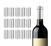 PATIKIL PVC Heat Shrink Cap 30x60mm, 60 Pcs Bottle Sealer Wine Shrink Wrap Caps for Wine Cellars Home Party Favors Oil Bottles, Silver