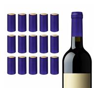 PATIKIL PVC Heat Shrink Cap 30x60mm, 60 Pcs Bottle Sealer Wine Shrink Wrap Caps for Wine Cellars Home Use Party Favors Oil Bottles, Blue