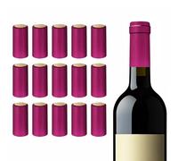 PATIKIL PVC Heat Shrink Cap 30x60mm, 60 Pcs Bottle Sealer Wine Shrink Wrap Caps for Wine Cellars Home Use Party Favors Oil Bottles, Rose Red