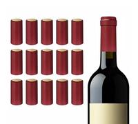 PATIKIL PVC Heat Shrink Cap 30x60mm, 60 Pcs Bottle Sealer Wine Shrink Wrap Caps for Wine Cellars Home Use Party Favors Oil Bottles, Red