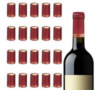PATIKIL PVC Heat Shrink Cap 33x50mm, 120 Pcs Bottle Sealer Wine Shrink Wrap Caps for Wine Cellars Home Use Party Favors Oil Bottles, Red