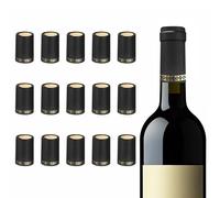 PATIKIL PVC Heat Shrink Cap 33x50mm, 60 Pcs Bottle Sealer Wine Shrink Wrap Caps for Wine Cellars Home Use Party Favors Oil Bottles, Black