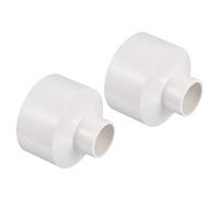 PATIKIL PVC Reducer Pipe Fitting 75x32mm, 2 Pack Straight Coupling Adapter Connector, White