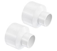 PATIKIL PVC Reducer Pipe Fitting 90mm to 50mm ID, 2 Pack Straight Coupling Adapter Connector, White
