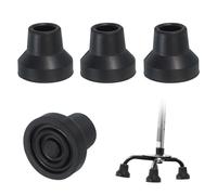 PATIKIL Quad Cane Tips 5/8 Inch, 4 Pcs Non-Slip Rubber Walking Cane Accessories Replacement Foot for Standing Stick Women Men Seniors, Black(Style 3)