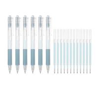 PATIKIL Quick Dry Glue Pen, Blue Ballpoint Roller Glue Fine Tip Pens Scrapbook Supplies for Crafting Scrapbook with Extra Refill, 6 Pcs