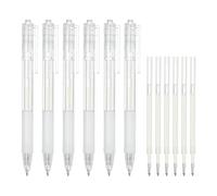 PATIKIL Quick Dry Glue Pen, White Ballpoint Roller Glue Fine Tip Pens Scrapbook Supplies for Crafting Scrapbook with Refill, 6 Pcs