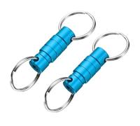 PATIKIL Quick Release Keychain, 2Pcs Detachable Pull Apart Key Rings Clip Spring Split Snap Separate Keychains Lock Holder for Car Purse Bag Belt, Blue