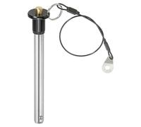 PATIKIL Quick Release Pin 1/2" x 3.94", Ball Locking Pin 304 Stainless Steel Quick Release Fastening Safety Locating Pins with Push Button 25 cm Lanyard Cable (12 x 100mm)