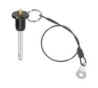 PATIKIL Quick Release Pin 1/4" x 1.18", Ball Locking Pin 304 Stainless Steel Quick Release Fastening Safety Locating Pins with Push Button 25 cm Lanyard Cable (6 x 30mm)