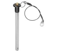 PATIKIL Quick Release Pin 2/5" x 3.94", Ball Locking Pin 304 Stainless Steel Quick Release Fastening Safety Locating Pins with Push Button 25 cm Lanyard Cable (10 x 100mm)