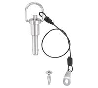 PATIKIL Quick Release Pin, 304 Stainless Steel Ring Handle Ball Locking Pin and Anti-loss Strap for Various Equipment Assembly Repair 0.31" Dia x 13/16" Useable Length (8x20mm)