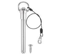PATIKIL Quick Release Pin, 304 Stainless Steel Ring Handle Ball Locking Pin and Anti-loss Strap for Various Equipment Assembly Repair 0.47" Dia x 3.1" Useable Length (12x80mm)