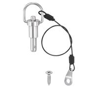PATIKIL Quick Release Pin, 304 Stainless Steel Ring Handle Ball Locking Pin and Anti-loss Strap for Various Equipment Assembly Repair 0.31" Dia x 3/8" Useable Length (8x10mm)