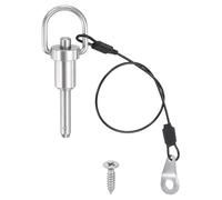 PATIKIL Quick Release Pin, 304 Stainless Steel Ring Handle Ball Locking Pin and Anti-loss Strap for Various Equipment Assembly Repair 0.24" Dia x 13/16" Useable Length (6x20mm)