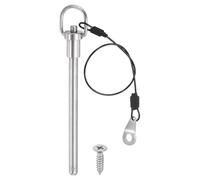 PATIKIL Quick Release Pin, 304 Stainless Steel Ring Handle Ball Locking Pin and Anti-loss Strap for Various Equipment Assembly Repair 0.31" Dia x 3-15/16" Useable Length (8x100mm)