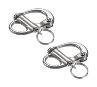 PATIKIL Quick Release Shackle 35mm, 316 Stainless Steel Fixed Bail Snap Shackle Boat Sail Connector for Outdoor Camping Nautical Ships Industrial Hoisting Pet Chains, Silver