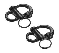 PATIKIL Quick Release Shackle 52mm, 316 Stainless Steel Fixed Bail Snap Shackle Boat Sail Connector for Outdoor Camping Nautical Ships Industrial Hoisting Pet Chains, Black