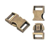 PATIKIL Quick Side Release Buckle 9/16 Inch / 15mm, 2Pcs Metal Buckles Replacement No Sewing Snaps Clips Clasps for Backpack Straps Fanny Pack Webbing Dog Collars, Bronze