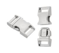 PATIKIL Quick Side Release Buckle 9/16 Inch / 15mm, 2Pcs Metal Buckles Replacement No Sewing Snaps Clips Clasps for Backpack Straps Fanny Pack Webbing Dog Collars, Silver